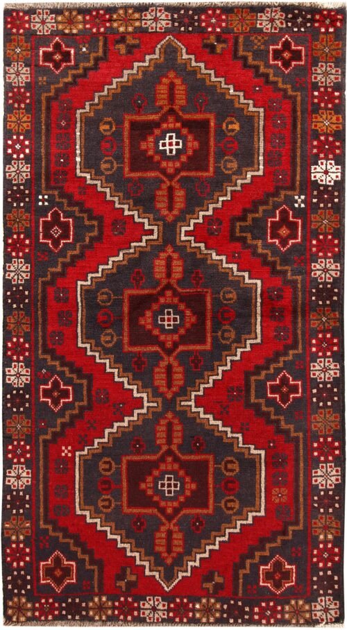 Firebrick Baluchi 3' 7 x 6' 7-SKU 62438