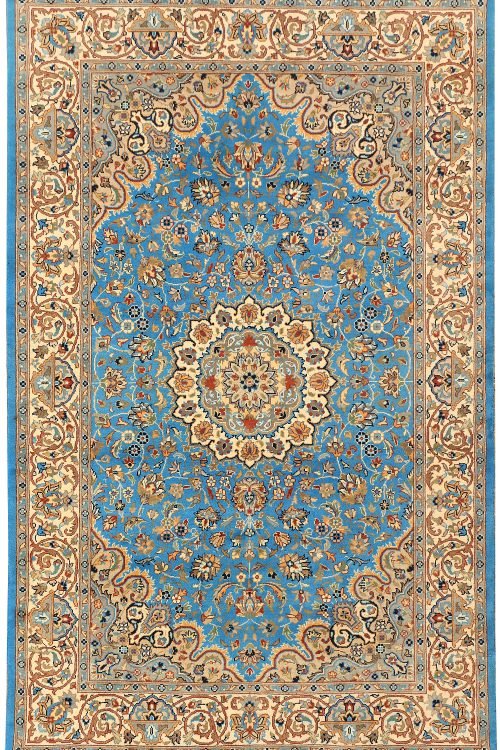Light Sky Blue Kashan 5' x 8' 1-SKU 44791