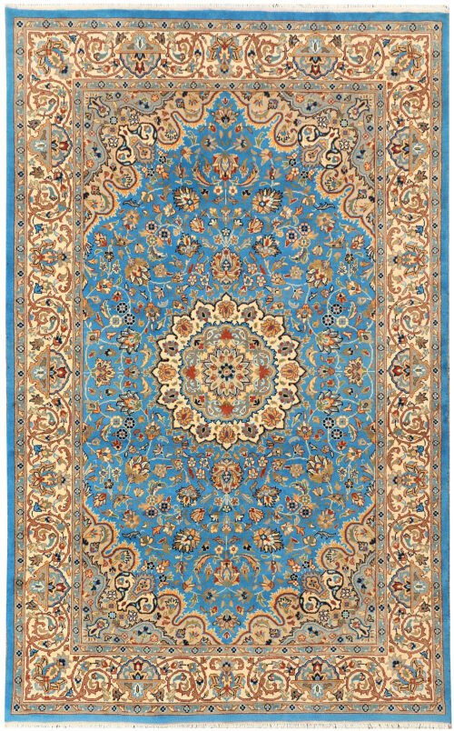 Light Sky Blue Kashan 5' x 8' 1-SKU 44791
